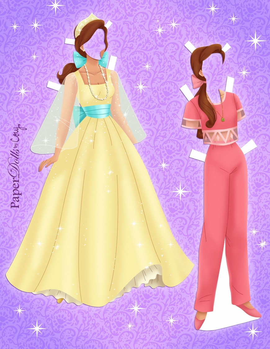 Anastasia paper doll with clothes