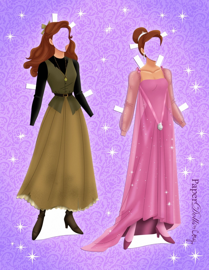 Anastasia paper doll with clothes