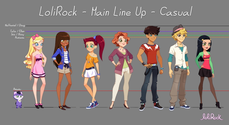 Lolirock line up picture - Match up by height