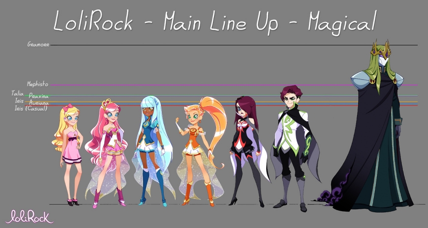 Lolirock line up picture - Match up by height