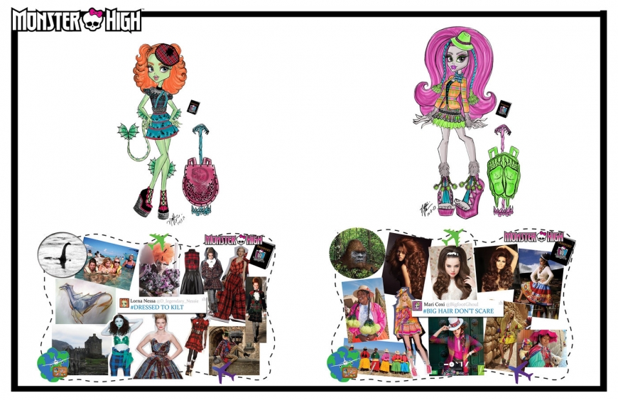 Monster High concept art designs and dolls