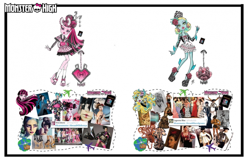 Monster High concept art designs and dolls