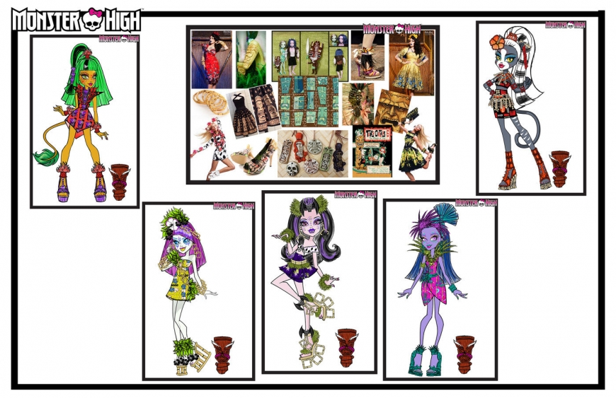 Monster High concept art designs and dolls