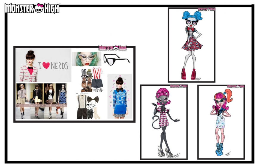 Monster High concept art designs and dolls