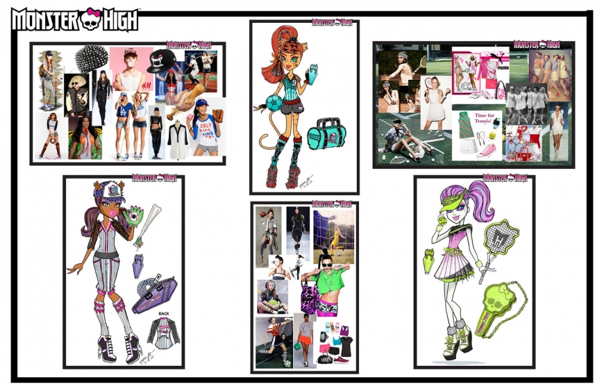 Monster High concept art designs and dolls