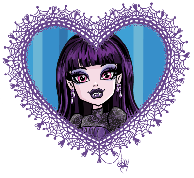 Monster High valentines in spider web hearts