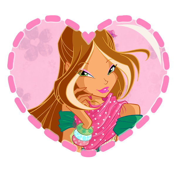 Winx Club Romantic heart shaped valentines cards