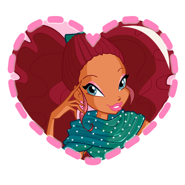 Winx Club Romantic heart shaped valentines cards