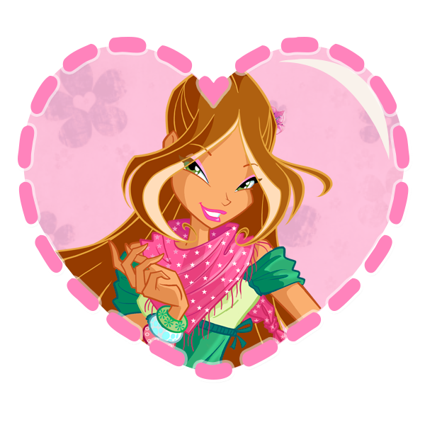 Winx Club Romantic heart shaped valentines cards