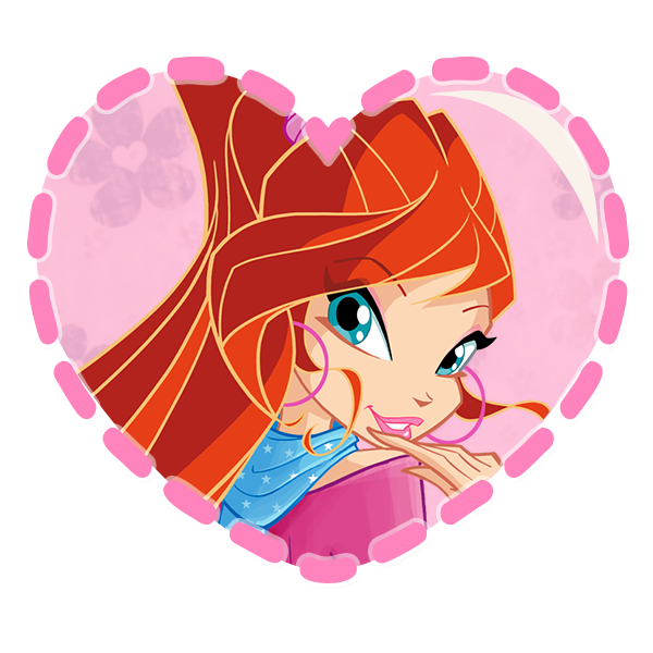 Winx Club Romantic heart shaped valentines cards