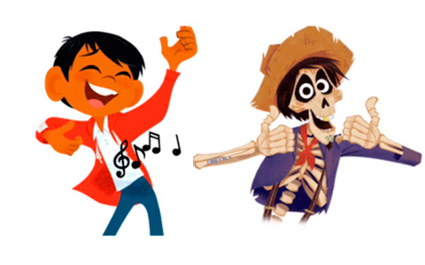 Animated gifs - stickers with Disney/Pixar Coco characters