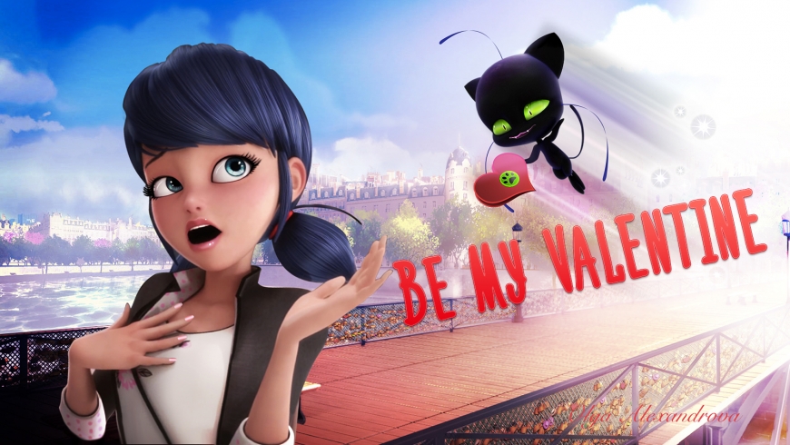 Miraculous Ladybug valentine card with Marinette