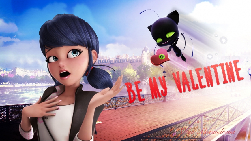 Miraculous Ladybug valentine card with Marinette