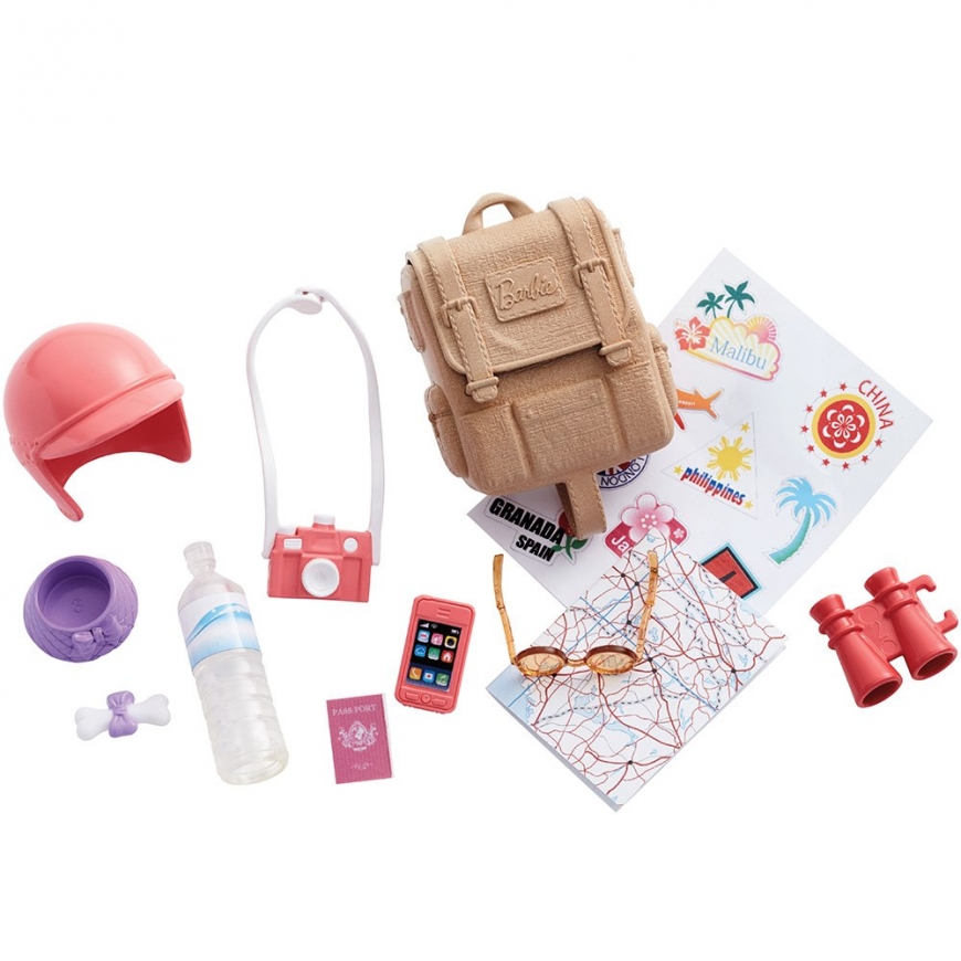 2018 Barbie Pink Passport Travel Doll and Scooter