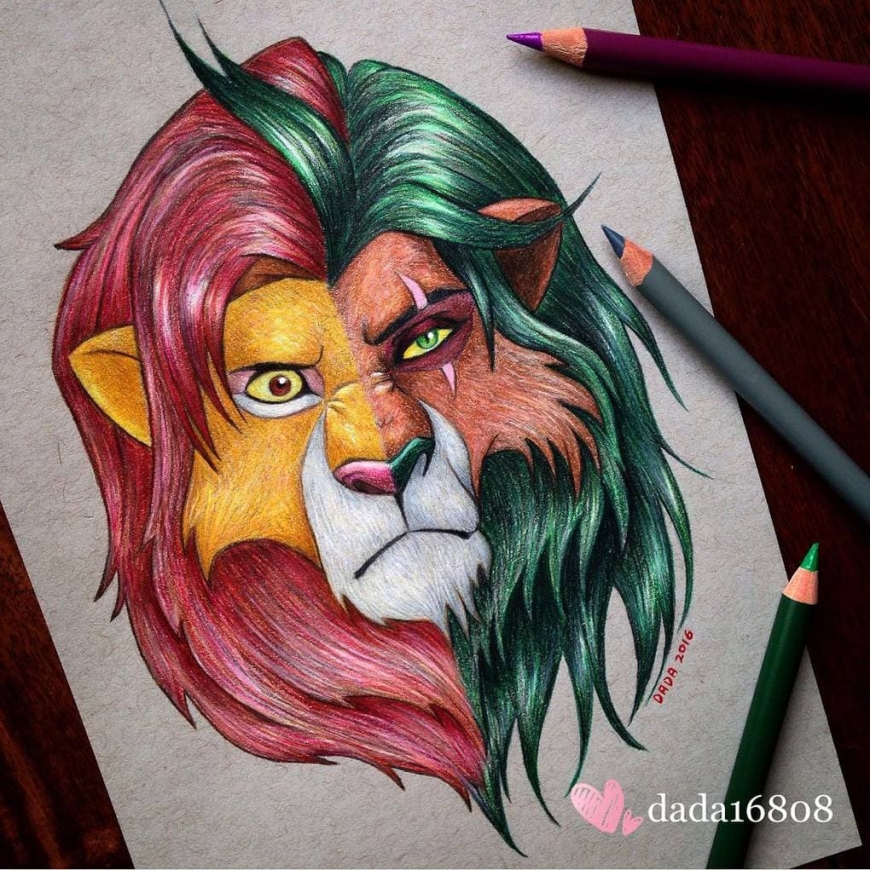 Artist combines faces of the characters in one picture