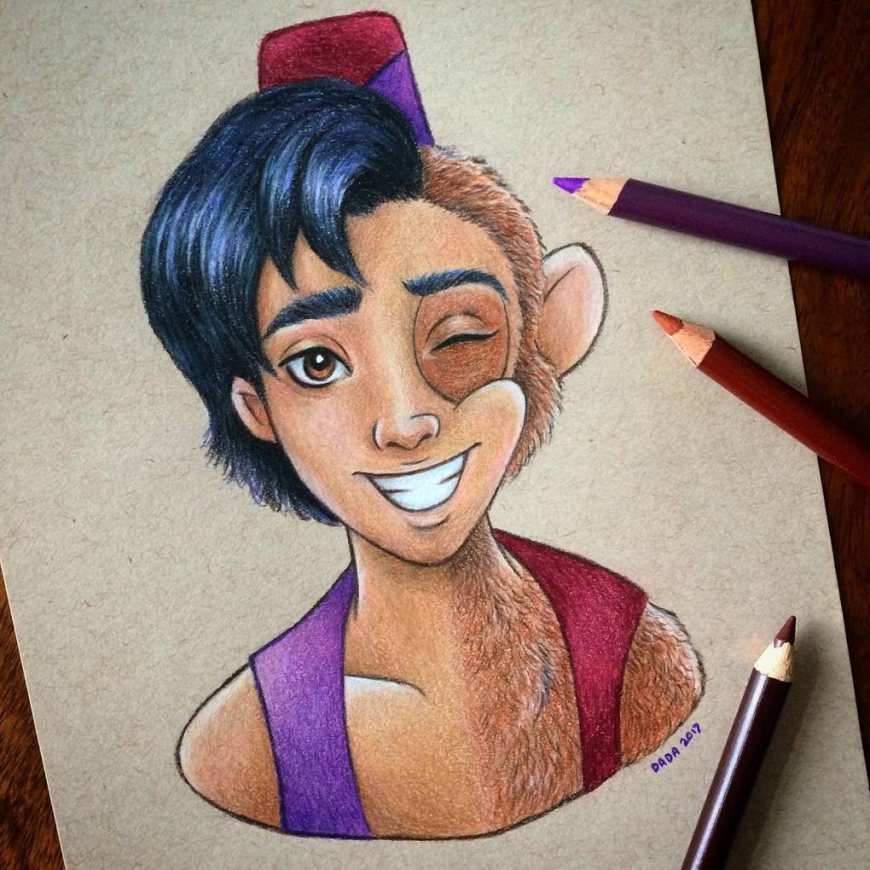 Artist combines faces of the characters in one picture