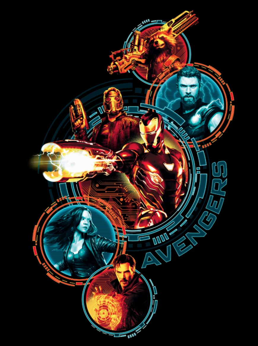 Avengers Infinity War posters, collages and official art