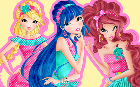 World of Winx new pictures: Chef Chic fashion - Winx in dotted dresses