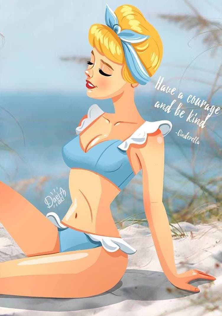 Disney Princess Cinderella  in swimsuit