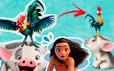 Why Hei Hei from Moana is so different on old official pictures?