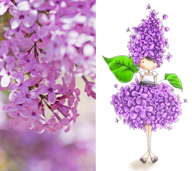 Flower humanization - flower girls - Lilac