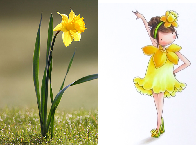 Flower humanization - flower girls - Narcissus