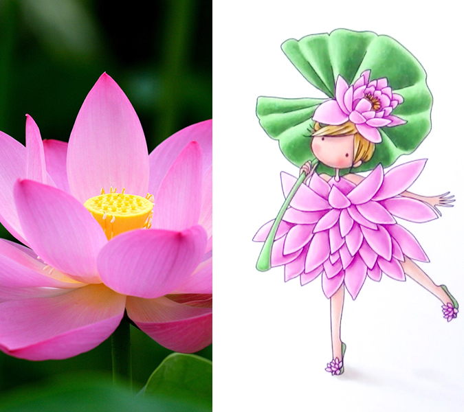 Flower humanization - flower girls - Lotus