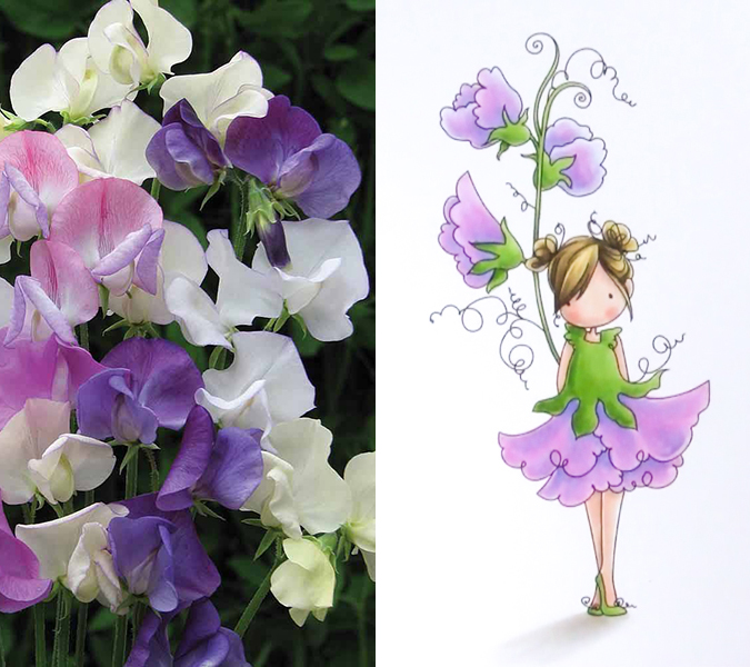 Flower humanization - flower girls - Sweet Peas