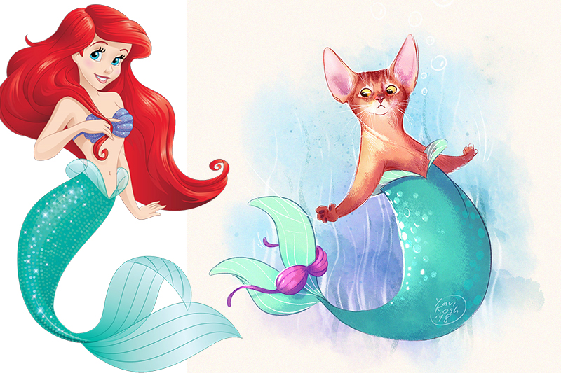 If Disney Princess were cats Ariel