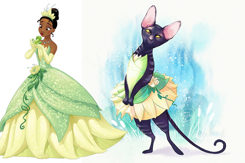 If Disney Princess were cats Tiana