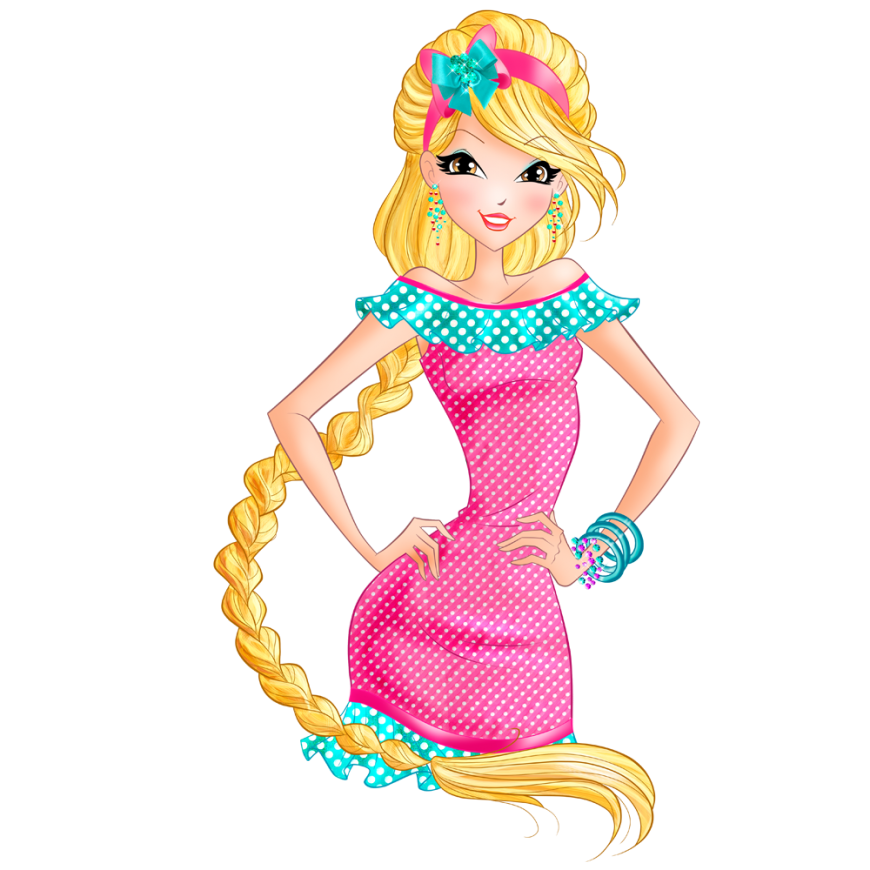 World of Winx Chef Chic Stella strawberry dotted outfit png picture