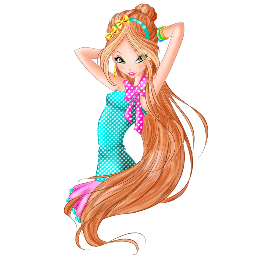 World of Winx Chef Chic Flora strawberry  dotted outfit png picture