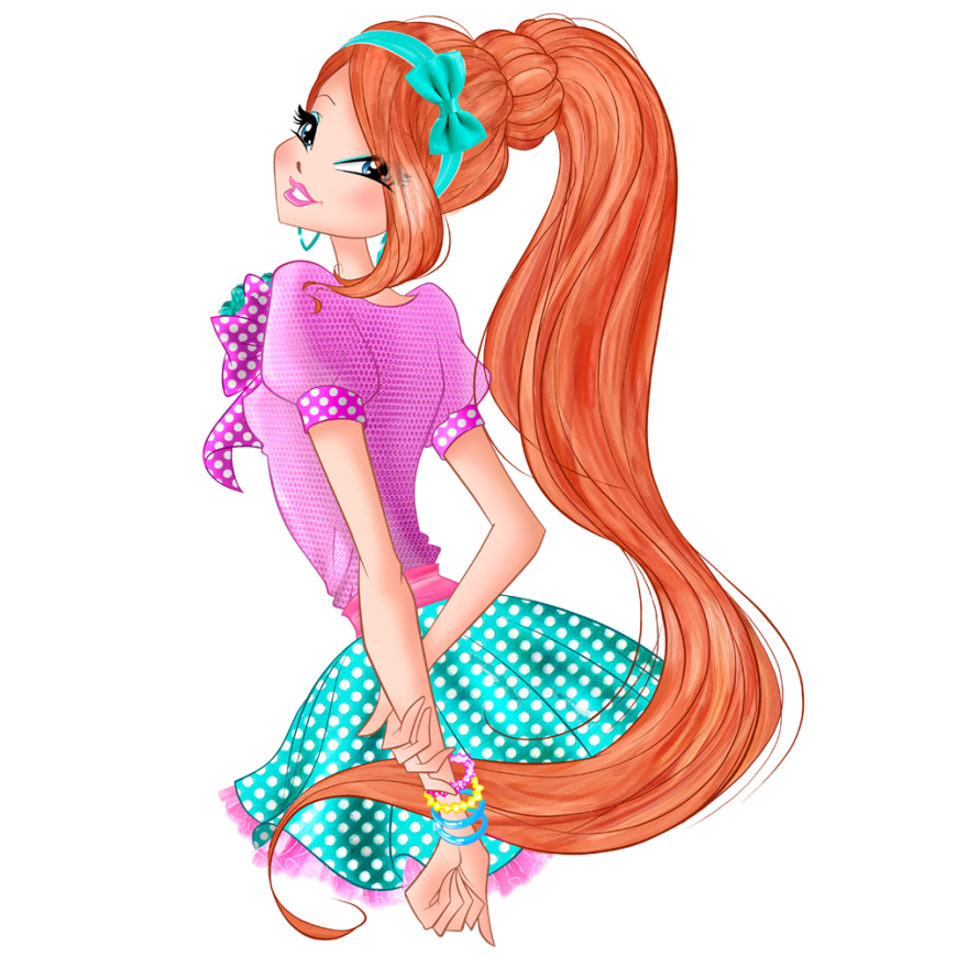 World of Winx Chef Chic Bloom strawberry  dotted outfit png picture
