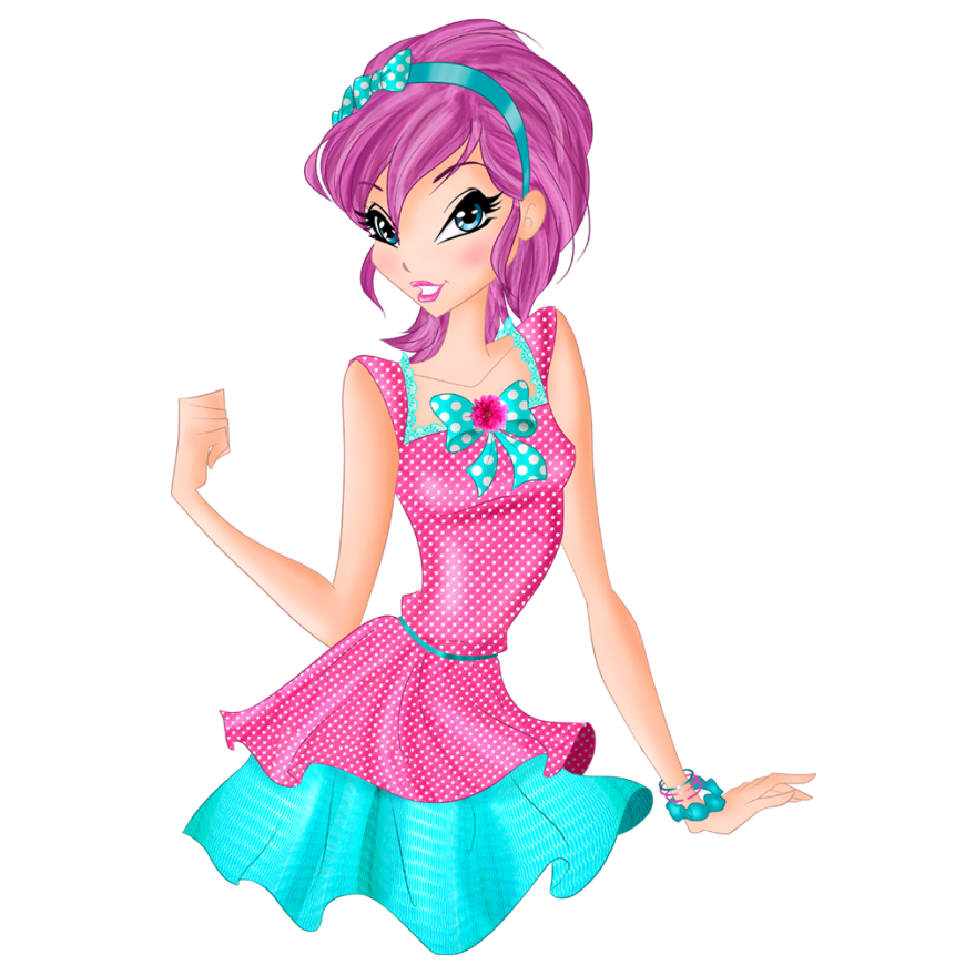World of Winx Chef Chic Tecna  dotted  outfit png picture