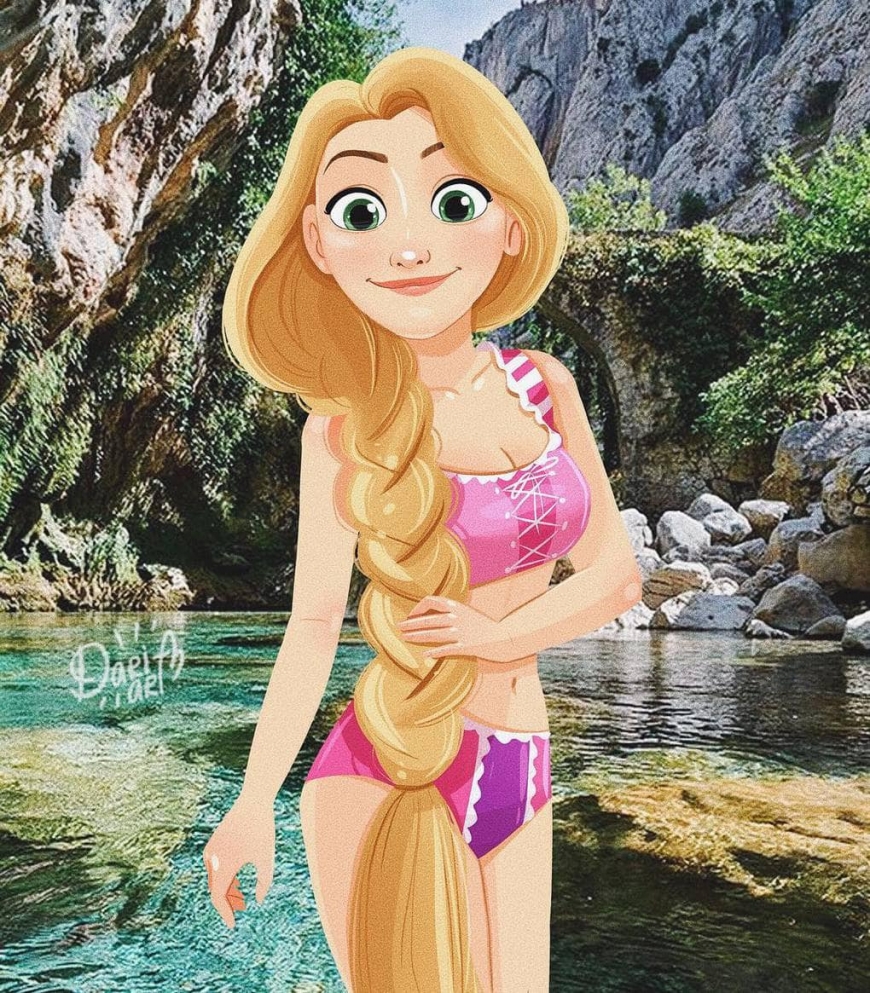 Disney Princess Rapunze in swimsuit