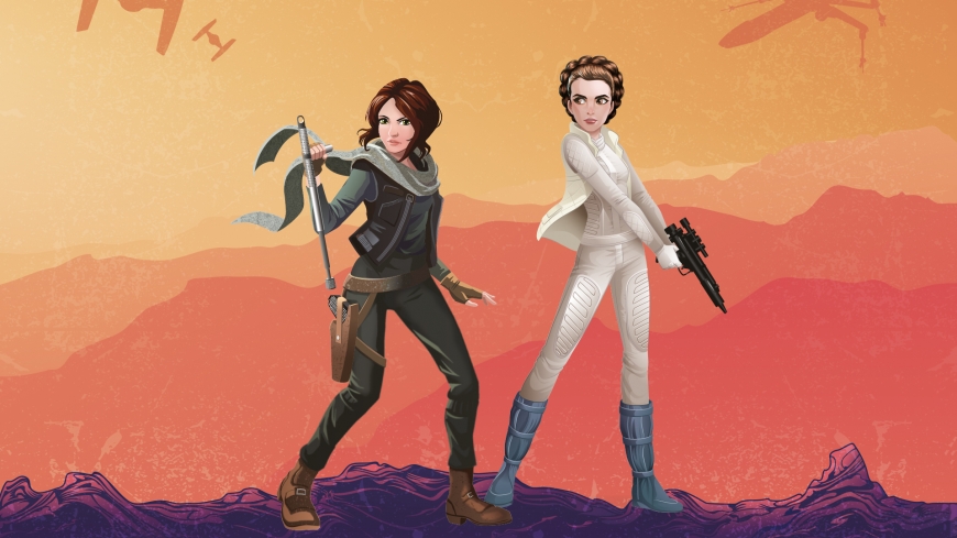 JYN ERSO and PRINCESS LEIA Star Wars: Forces of Destiny desktop wallpaper