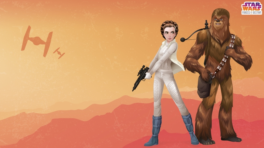 PRINCESS LEIA ORGANA CHEWBACCA Star Wars: Forces of Destiny desktop wallpaper
