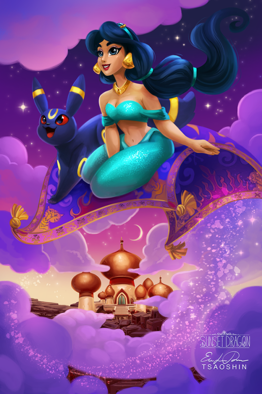 Disney Princesses paired with Eeveelutions