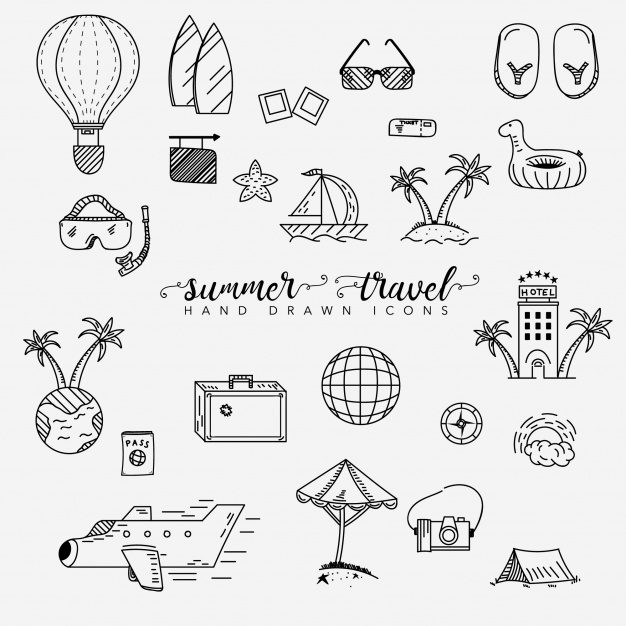 Summer doodle drawings for journal