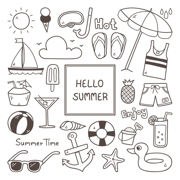 Summer doodle drawings for journal