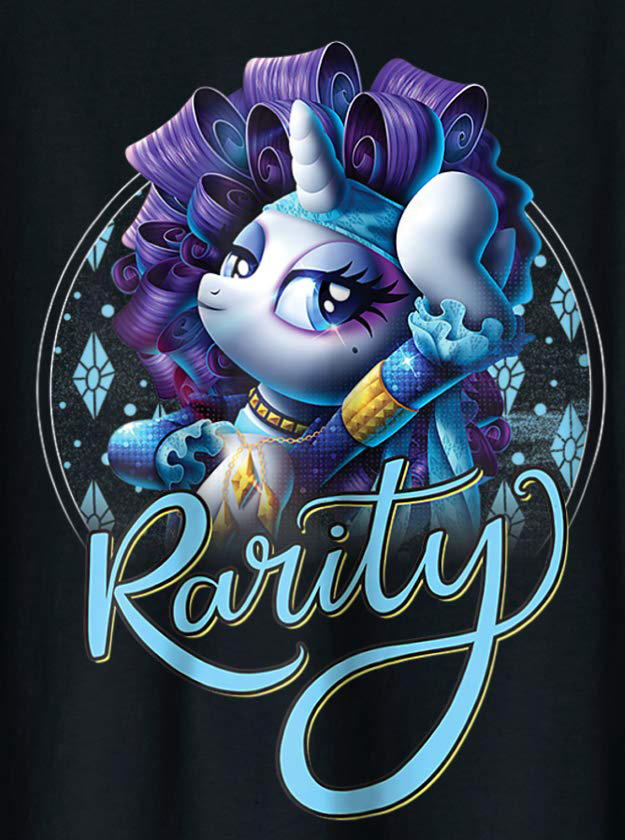 My Little Pony 80's Style special Comic Con 2018 design Rarity