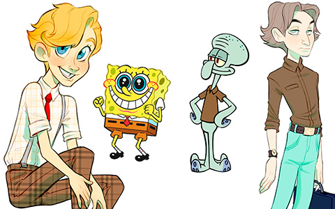 Sponge Bob characters coolest humanization