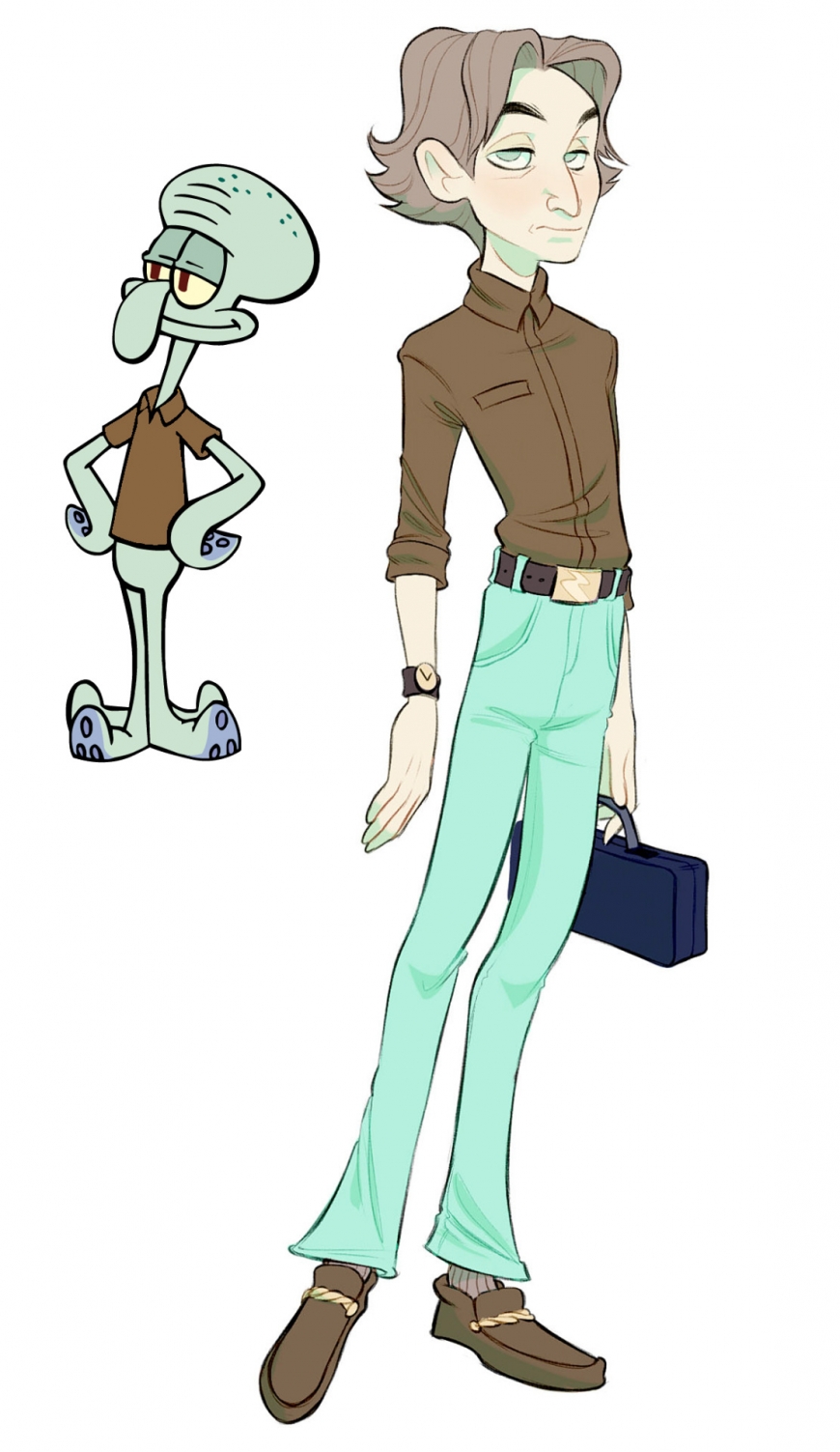 Sponge Bob characters coolest humanization Squidward Tentacles