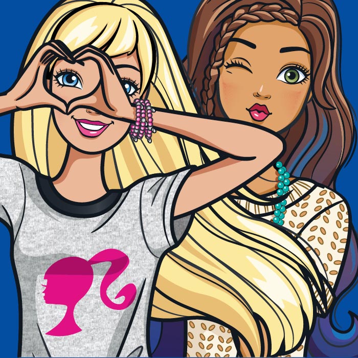 Barbie official art cool icons for social media