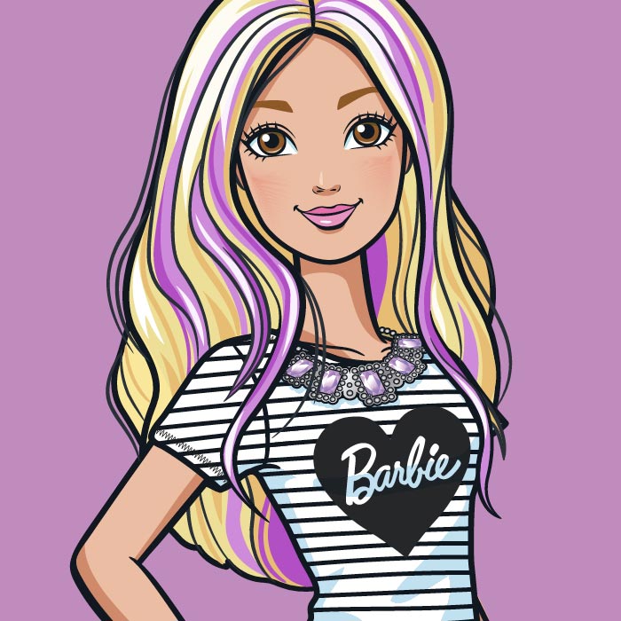 Barbie official art cool icons for social media