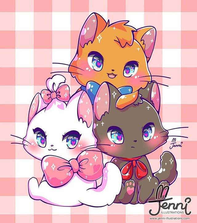 Cutest kittens kawaii art