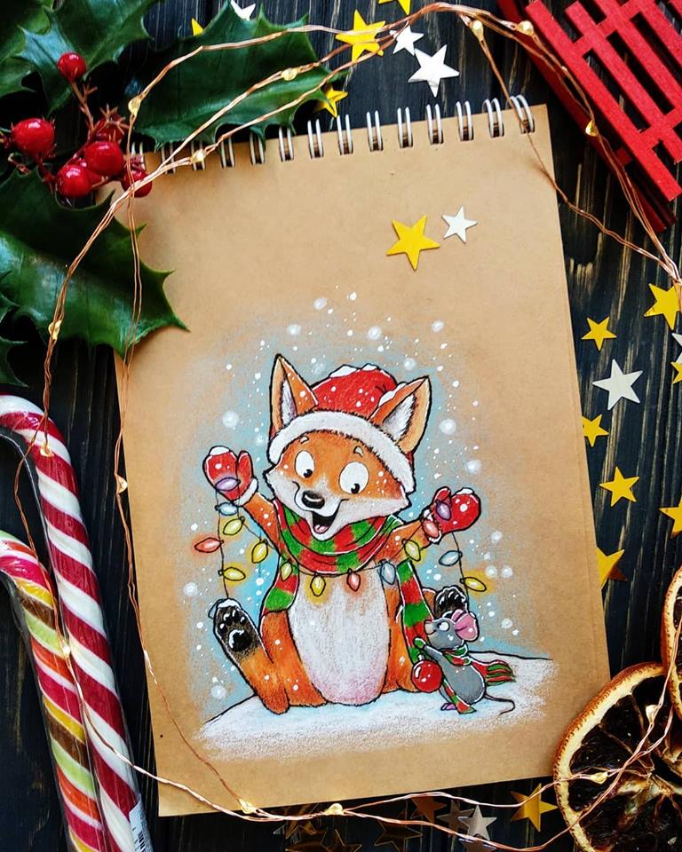 Christmas animals cards