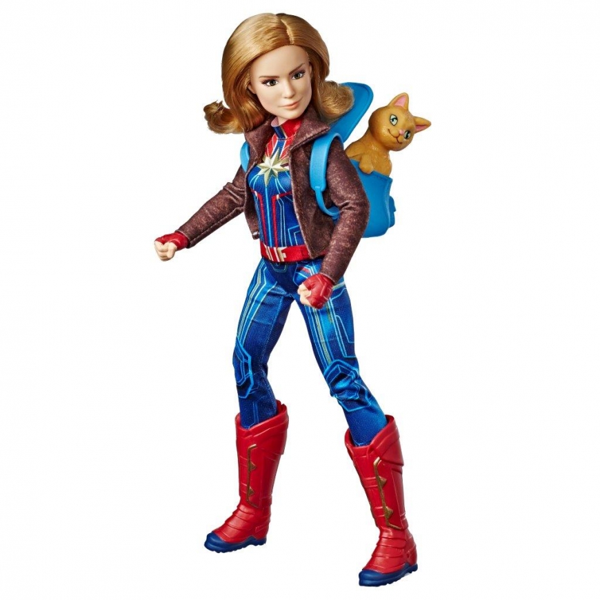 CAPTAIN MARVEL MOVIE CAPTAIN MARVEL DOLL AND MARVEL’S GOOSE