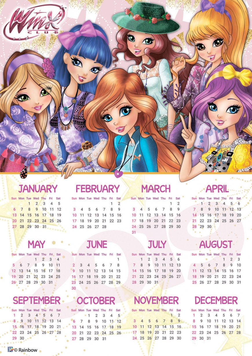 Winx Club season 8 calendar 2019