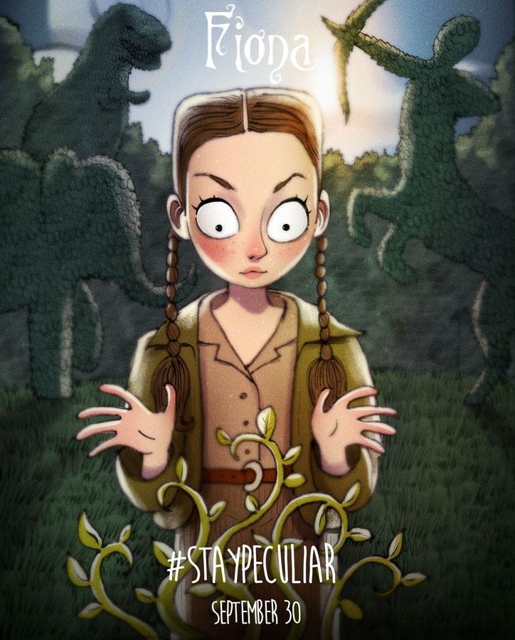 Miss Peregrine's Home for Peculiar Children characters in cartoon Tim Burton style